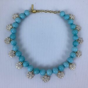 Lele Sadoughi necklace Vibrant blue beads diamanté clover